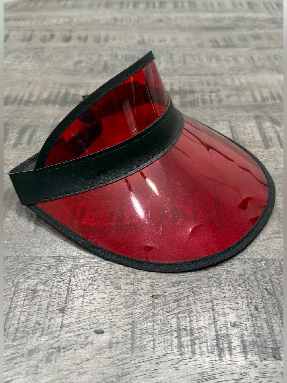 Red Tinted Clear Visor Sun Hat - Men's Fashion Visor